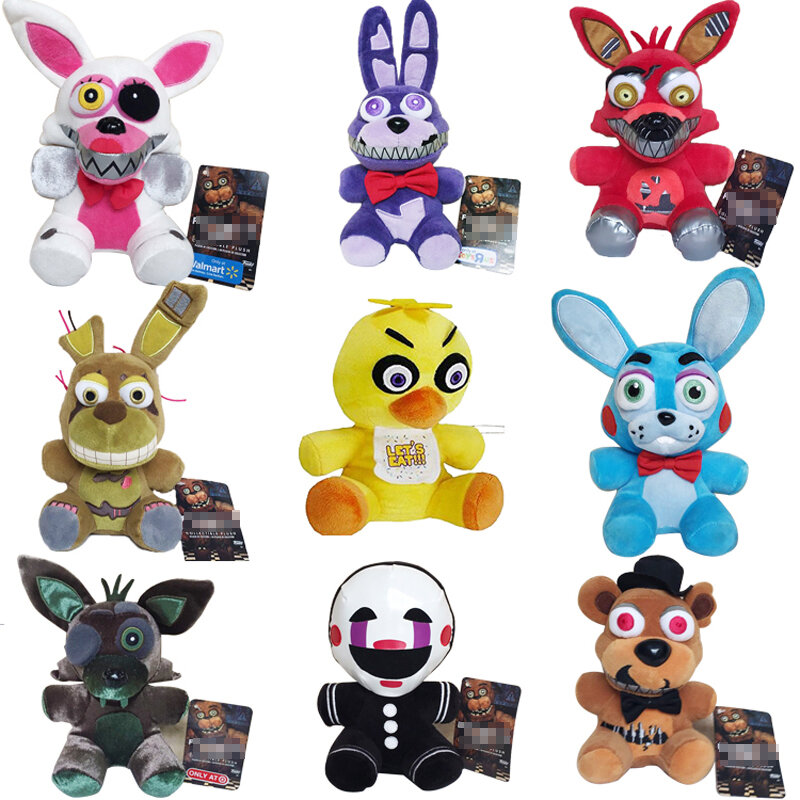 FNAF-juguetes de peluche de cinco noches en Freddy Bear Bonnie Chica Baby Ballora Foxy, 40 estilos, 18-20cm, regalos de muñecas