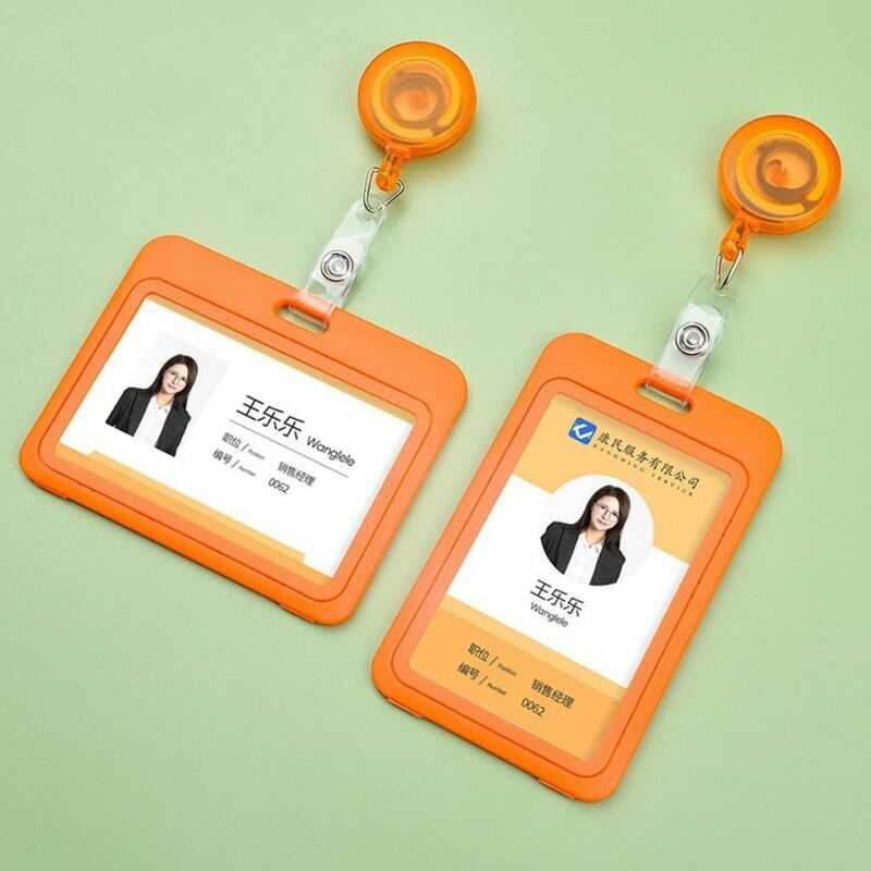 1PC Plastic Chest ID Tag Staff Work Pass Card Cover Multicolor Retractable Card Cover Office Employees Name Badges Holder
