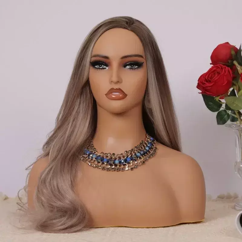 Реалистичный манекен женщина голова бюст с плечами для париков дисплей Pvc кукла-манекен Head