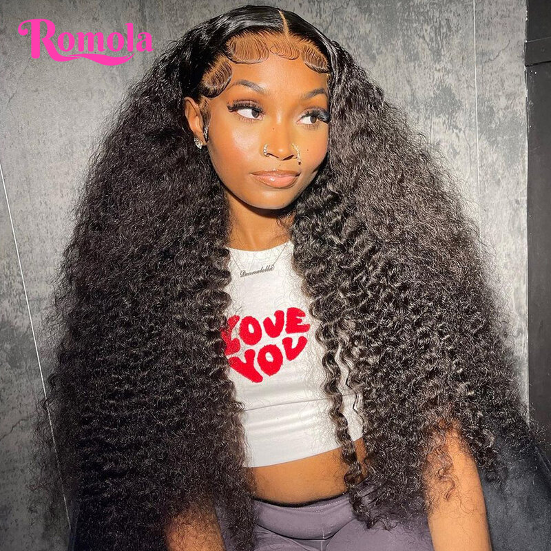 250 Density 13x6 Hd Lace Curly Wigs Human Hair Deep Wave Frontal Wig 40 Inch Water Wave 13x4 Glueless Lace Front Human Hair Wig