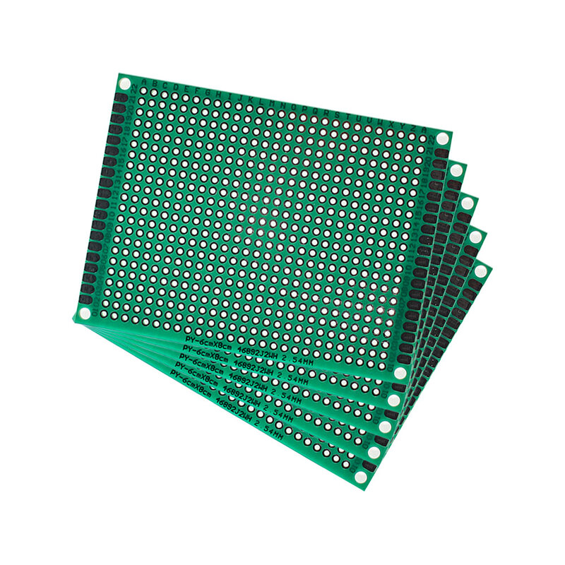 5 pces placa pcb único lado protótipo placa 6*8cm verde diy universal placas de circuito kit