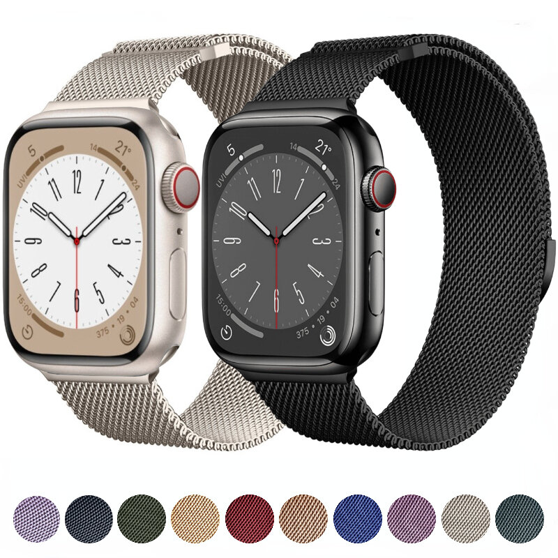 Iwatch 6,5,4,3,se,44mm, 40mm, 42mm, 49mm, 9, 8用の磁気吸引ブレスレット,Apple Watch用7、45mm、41mm