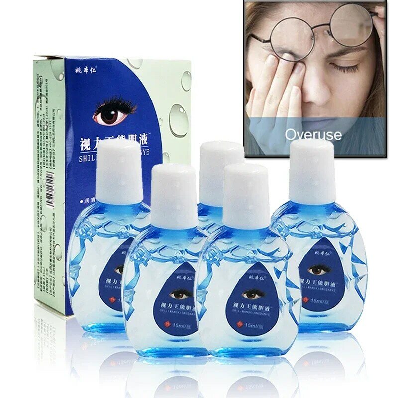 Cool Eye Drops para limpar os olhos, alivia o desconforto, coceira remoção, massagem fadiga, esterilização Eye Care, 5pcs