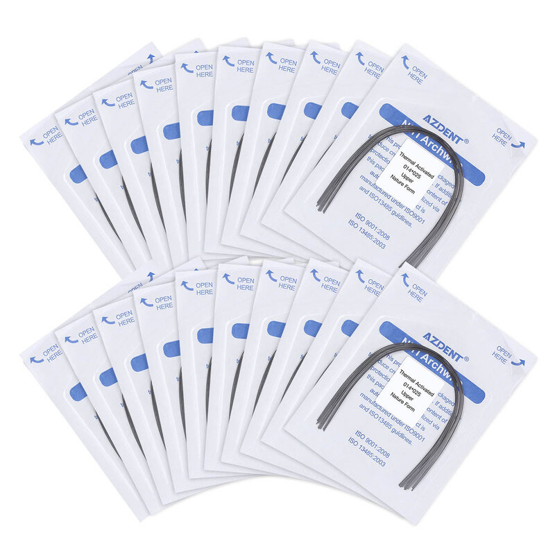 AZDENT 10 Pcs/Pack Dental Orthodontic Niti Thermal Activated Rectangular Arch Wire Natural Form