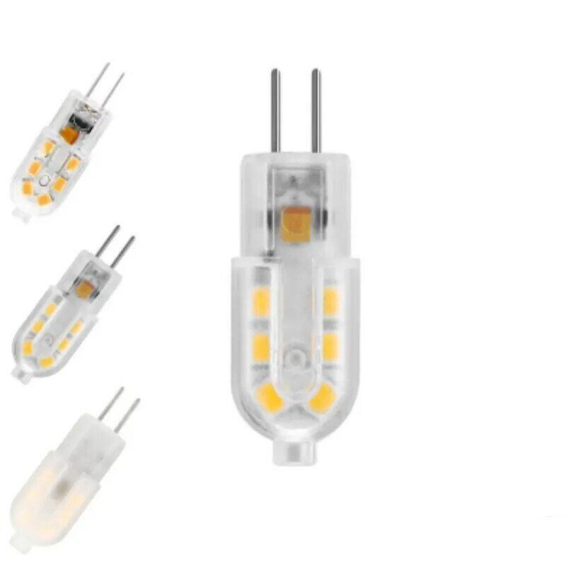 Bombilla LED G4 2835SMD de 6 piezas, CA, CC, 12V, 220V, 3W, G4, lote bi-pin de bombillas LED, lámpara halógena de repuesto, blanco cálido, JC