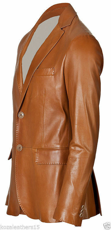 Terno de pele de carneiro casaco masculino autêntico macio couro puro botão duplo clássico casaco tendência da moda europeia e americana