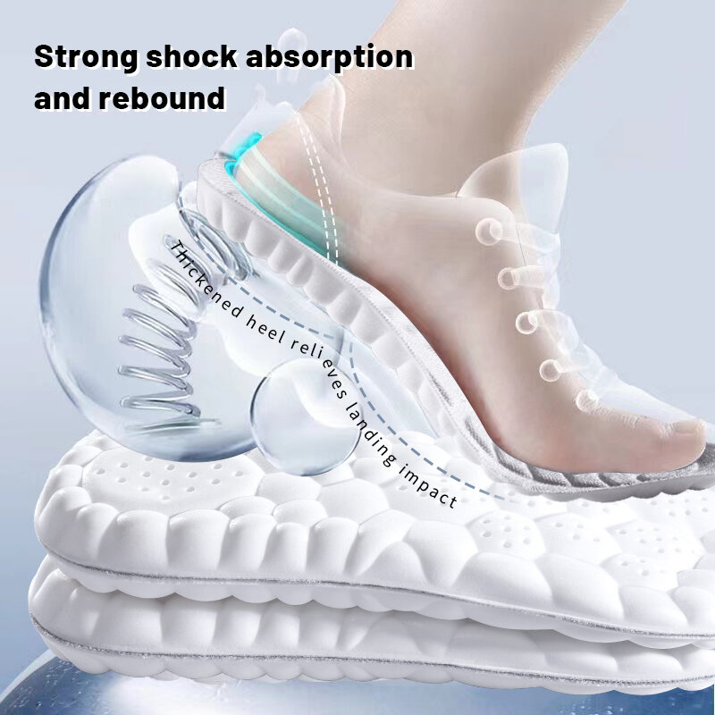 الرياضة النعال 4D اللاتكس سوبر لينة عالية المرونة منصات الأحذية المضادة للألم مزيل العرق وسادة قوس دعم تشغيل النعال القدم نعل