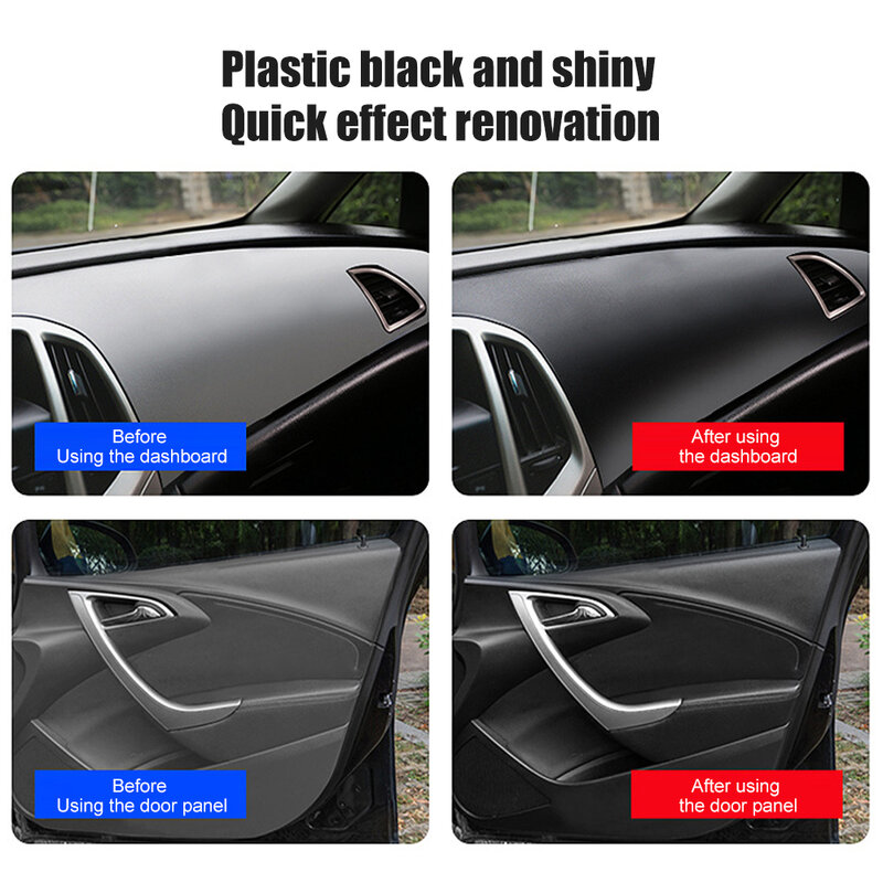 30ml Plastic Restorer with Sponge  Easy To Use Long Lasting Refurbishment Crystal Coating Refurbish Agent for Car Plastic Part