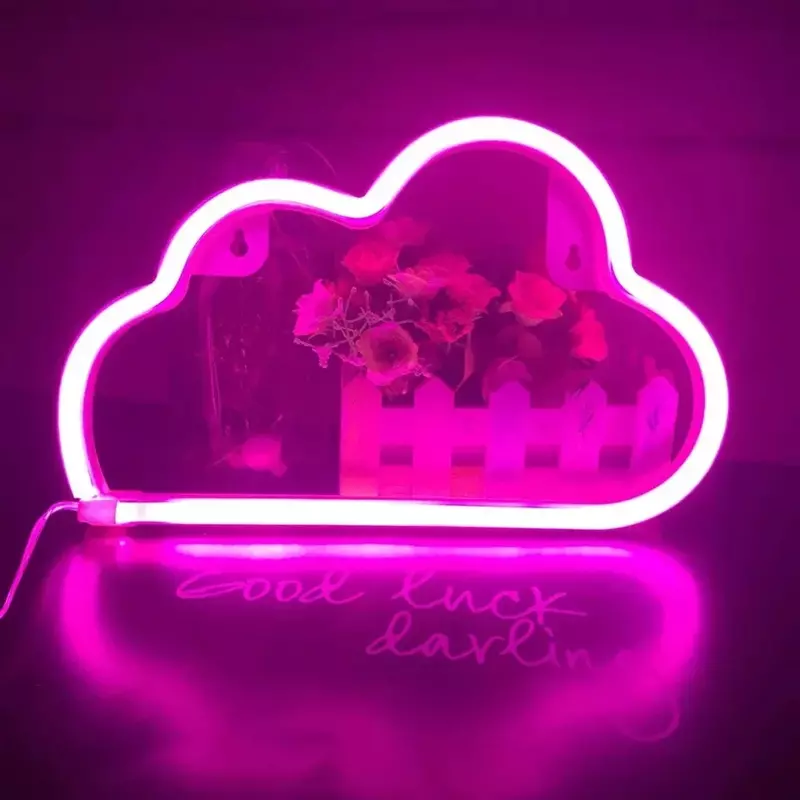 Bożonarodzeniowy znak Neon LED chmura USB lub zasilanie bateryjne kreatywny stół lampka domowa lampa dekoracyjna nocna do sypialni salon