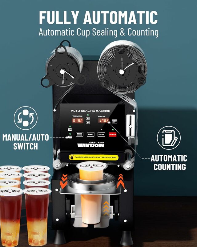 Wang join cup sealing machine fully automatic cup sealing machine 90/95mm electric cup sealing machine 500-600 cups