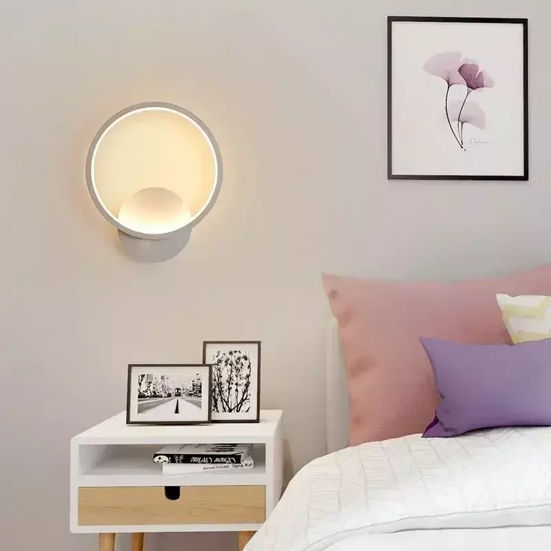 Lámpara LED de pared moderna, candelabros cuadrados y redondos minimalistas para sala de estar, dormitorio, pasillo, balcón, decoración del hogar
