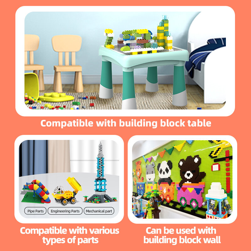 สีสัน DIY ขนาดใหญ่ Particle Building Block ของเล่นจำนวนมากอิฐแผ่นใช้งานร่วมกับ Duplo เด็กของเล่นเพื่อการศึกษาเด็ก