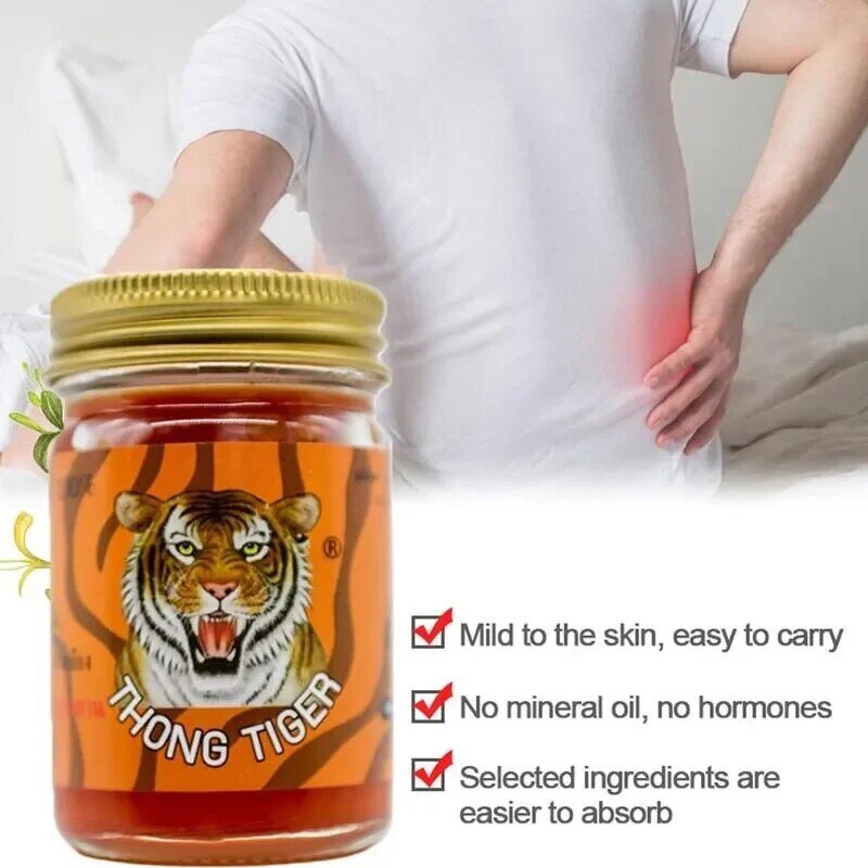 Pomada de bálsamo de tigre tailandés, yeso médico, artritis articular, parche para el dolor reumático, crema de bálsamo de tigre rojo, equipo de Camping al aire libre