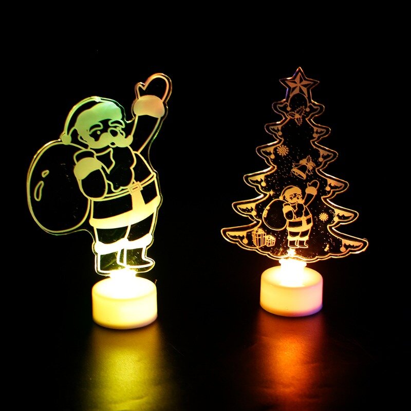 Lampka nocna LED kolorowa akrylowa naklejka świąteczna lampka nocna Snowman migotanie impreza dla dzieci dekoracje do wnętrz do sypialni prezent urodzinowy