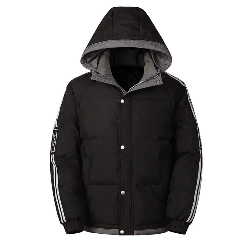 캐주얼 후드 화이트 오리털 따뜻한 다운 재킷 남성용, 두꺼운 코트, 남성 브랜드 의류, 겨울