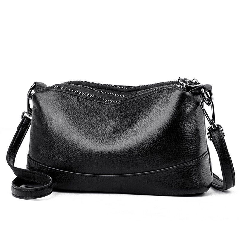 Bolsa de ombro de couro genuíno única para mulheres, bolsa casual versátil, bolsa mensageiro de alta qualidade, bolsa tiracolo luxuosa, nova, elegante
