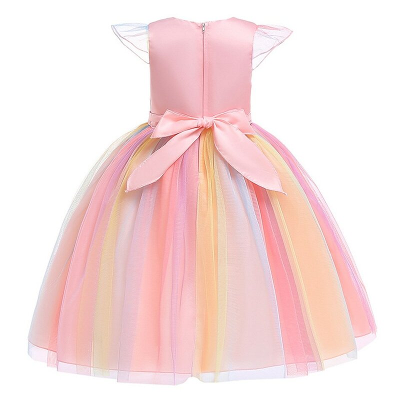 Mädchen Einhorn Kostüm Kinder Cosplay Applikationen Party kleid Baby Regenbogen Halloween elegante Verkleidung Prinzessin Geburtstags kleidung