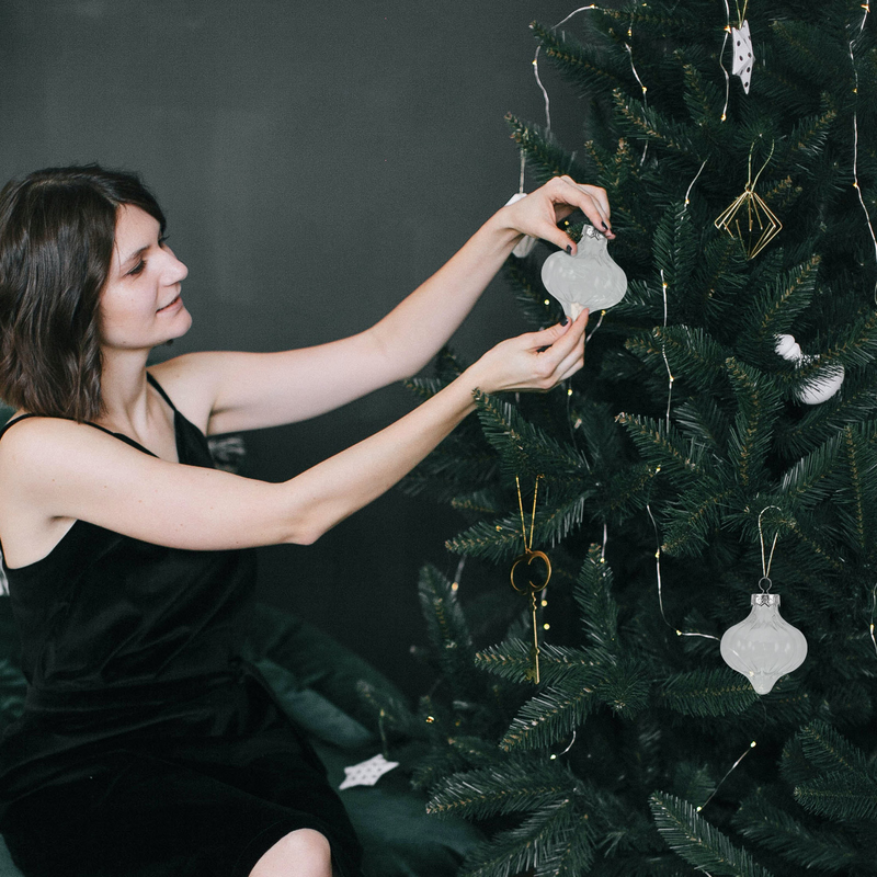 Ornamen pohon Natal bohlam plastik, ornamen bola lampu Natal Tahun Baru, ornamen gantung pohon Natal untuk pesta rumah