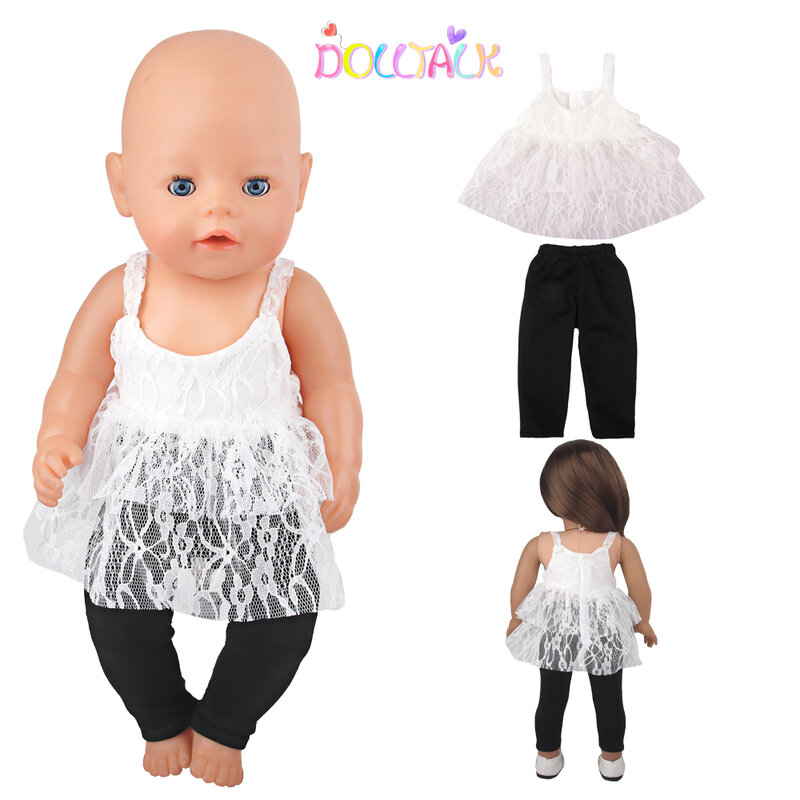 Vestiti per bambole tuta in Denim t-shirt + pantaloni/gonna Set di vestiti per 18 pollici Amerian e 43cm Baby New Born Doll Fot OG Girl Doll Gift Toys