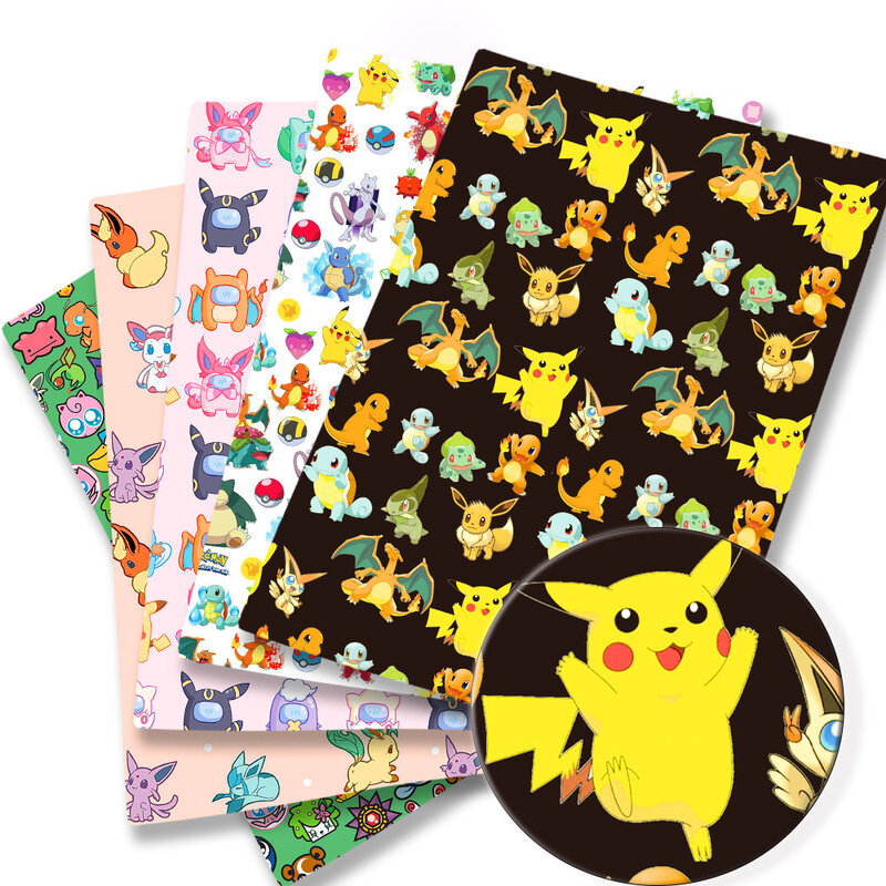 Pokemon Cartoon Fabric140*50cm Handmade Sewing Patchwork Quilting Baby Dress Home Sheet Printed Fabric Fabric Sewing Kids Fabric