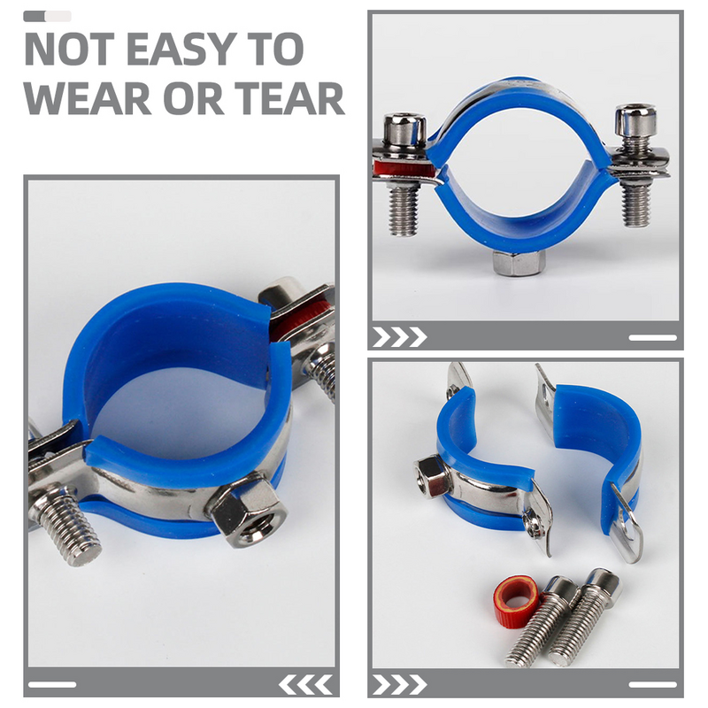 2 Pcs Tools Office Chair Protector Sinking Repair Kit Stainless Steel Saver Pipe Stopper Clamp Clamps