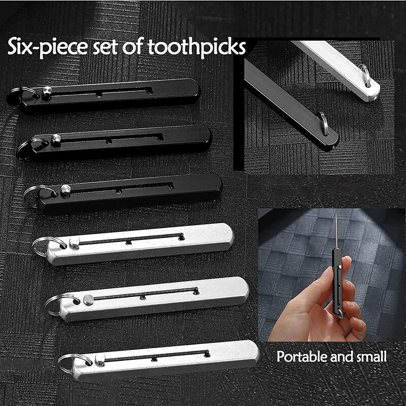 Portable Titanium Toothpicks Pocket Toothpick Metal Toothpick Holder Outdoor Picnic Camping Convenient High Quality Toothpick