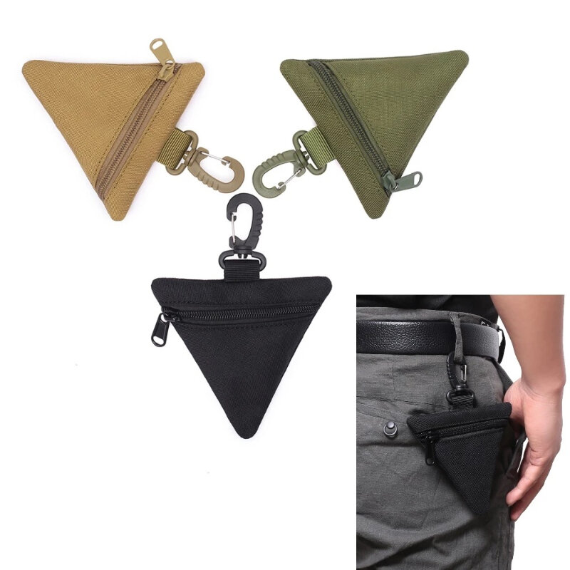 Mini Tactical Wallet Coin Key Purse Military EDC Pack Small Earphone Storage Pocket  Outdoor Triangle Waist Bag Hunting Bag