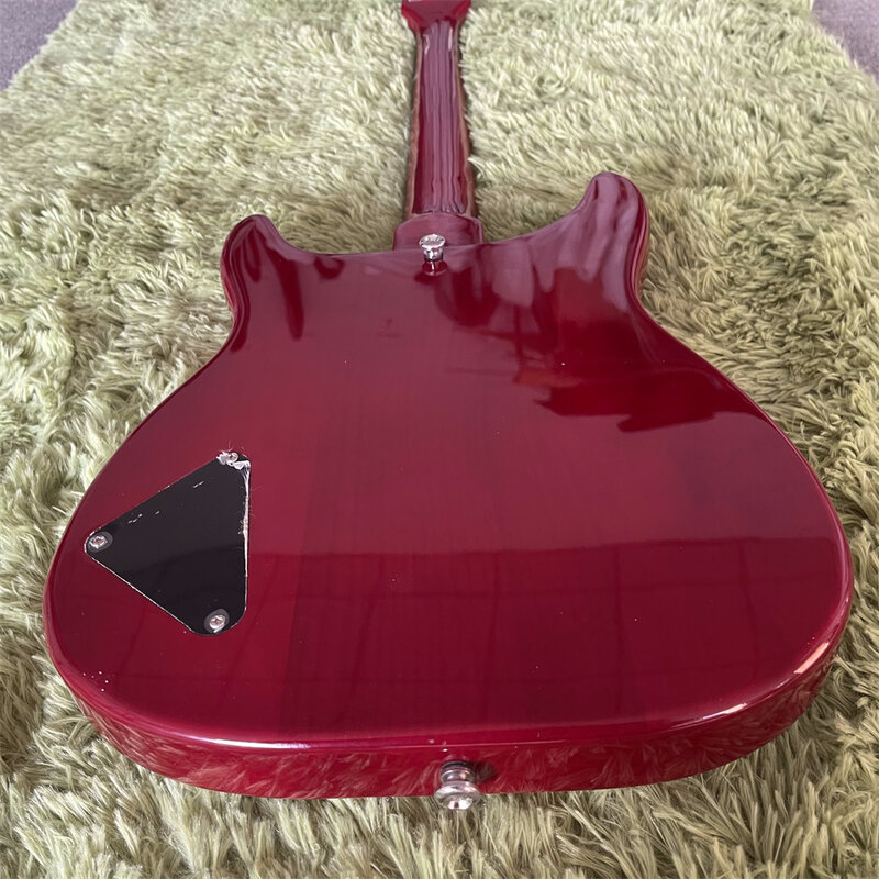 Free Shipping In Stock 6 Strings Electric Guitar  Transparent red Color Guitars mahogany Body Electric Guitarra
