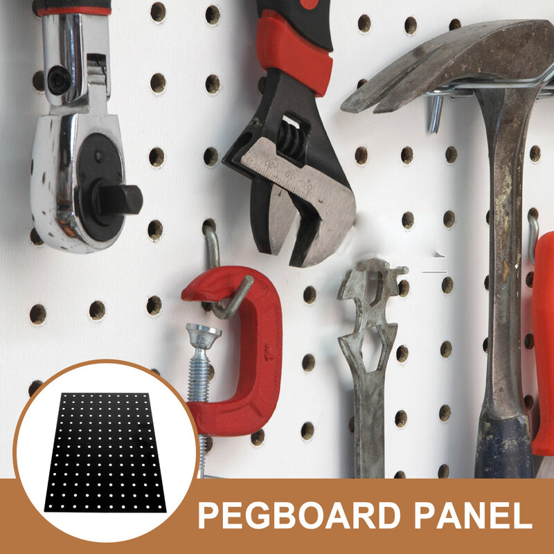 Peg Board Metal Perforated Board Organizer Mounting Display Rack Kit Tool Storage Panel Board Bathroom Kitchen