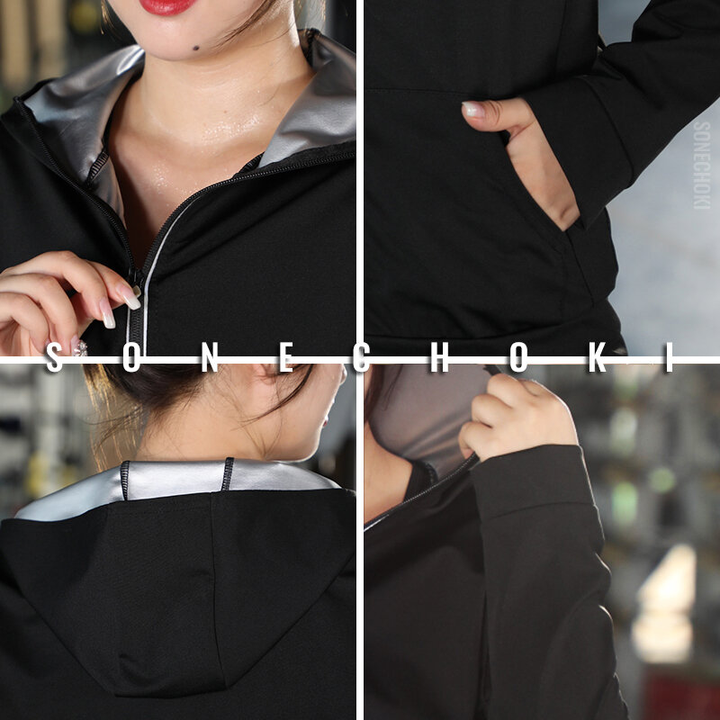 New Upgrade Sauna Suit Women Plus Size Gym Clothing Sets for Sweating Weight Loss Female Sports Active Wear Slimming Tracksuit