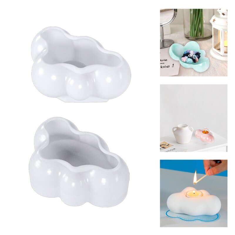 Cloud Tray Mold Candle Holder Molds Resin Epoxy Casting Mold for DIY Candlestick Jewelry Tray Wedding Home Table Decor