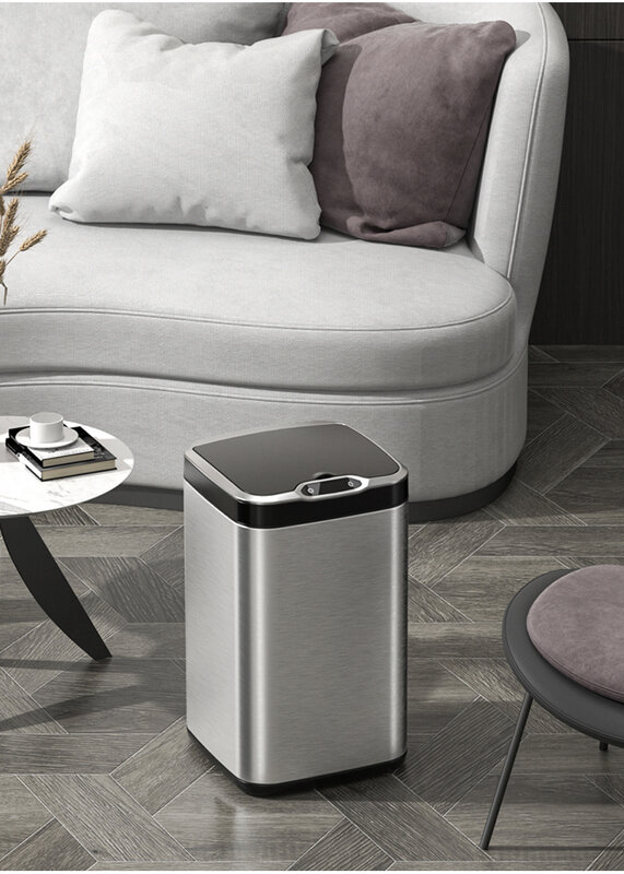 Cubo de basura inteligente de acero inoxidable, papelera de inducción automática para Hotel/Cocina, gran oferta, 2022