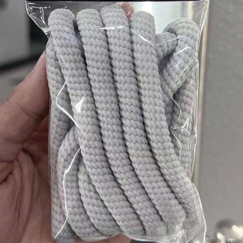 1 Pair 1cm Bold Round Shoelaces For Canvas Sneakers Women Men White Casual Sports Skateboard  Bread Shoes laces