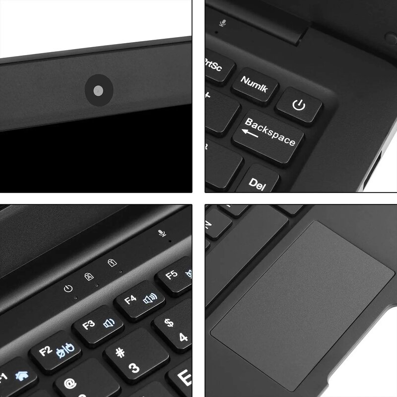 Dean-Mini ordinateur portable noir, ordinateur portable, Wi-Fi USB, A133 CPU, 10.1 pouces, Android 12.0, Façades, Core 2G RAM + 64 Go