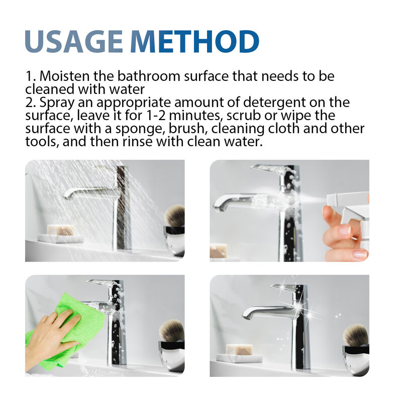 Bathroom Foam Cleaner Spray Bathroom Shower Kitchen Tile Cleaner for Kitchen Sinks Home Bathrooms