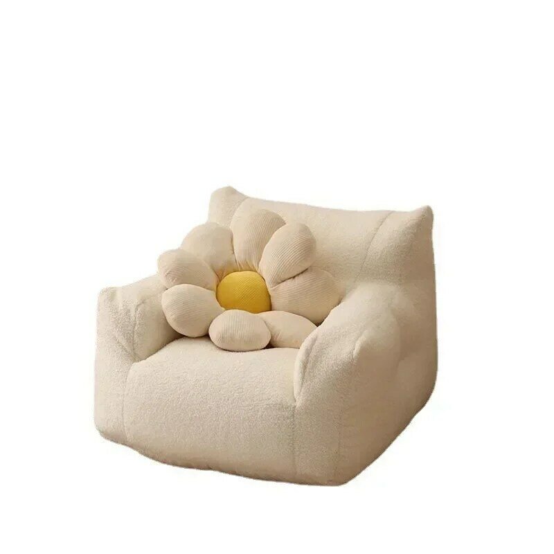 Cute Children's Sofa Bean Bag Baby Lazy Sofa Wool Fabric Small Cotton and Linen Lamb's Seat Chair Removable and Washable Couch
