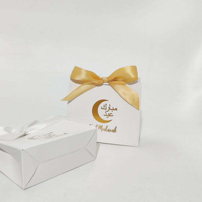 Glück Ramadan Eid Mubarak Favor Boxen Behandeln Candy Box Party Favors Eid Mubarak Goodie Schokolade Keks Boxen