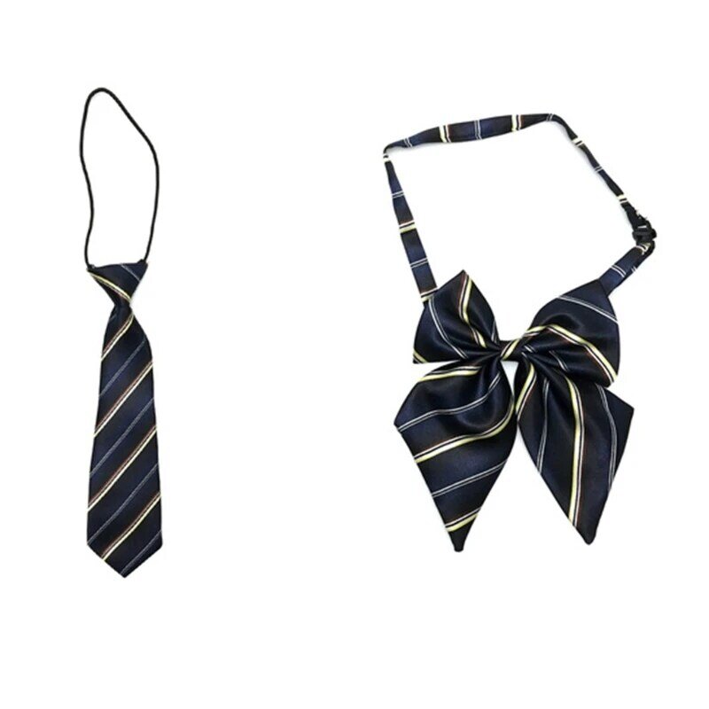 652F Pre-tied Neckties For Boy Kid Striped Tie for School Graduation Bow Tie for Kid Boy Neckties Pre-tied Ties Uniform Tie