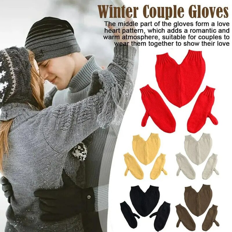 Зимние вязаные перчатки с ручкой дизайнерские перчатки для влюбленных перчатки на палец подарок для влюбленных 3 шт. полная варежка Vanlentines Co J1M6