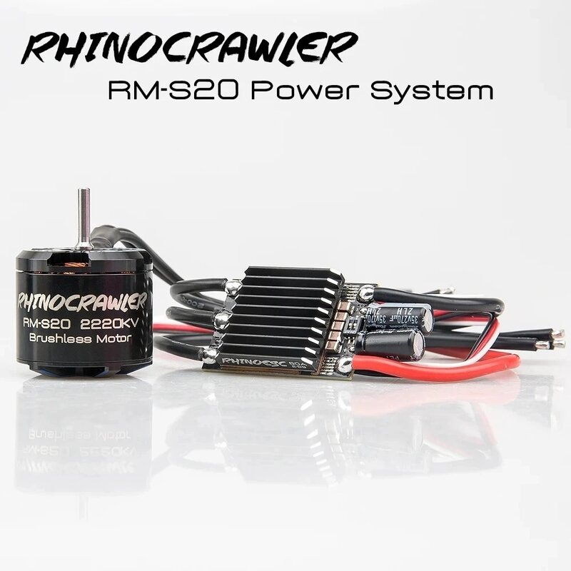 RHINO 크롤러 ESC 브러시리스 모터 동력 시스템, MOA 샤프트 RC 트럭 자동차 부품, ESC 40A-S12 80A-S20 AM32, 1/10 TRX4 SCX10