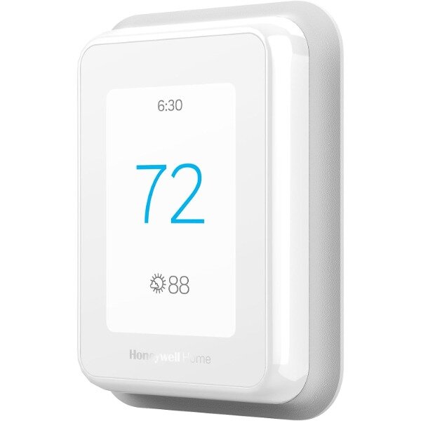 Honeywell ตัวควบคุมอุณหภูมิอัจฉริยะ Wi-Fi T9ในบ้านพร้อมเซ็นเซอร์อัจฉริยะในห้องหน้าจอสัมผัส Alexa และ Google Assist White