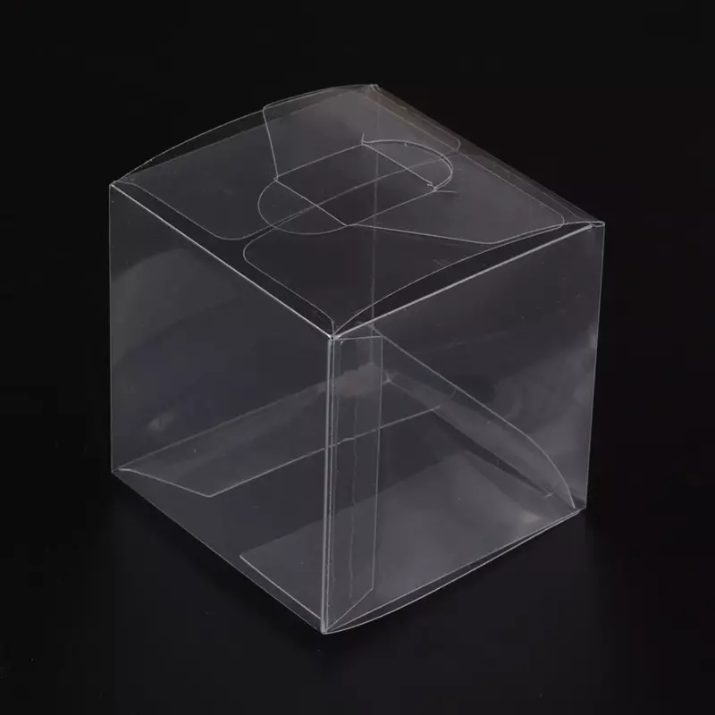 30Pcs Große Kapazität 9x9x9cm Cube Faltbare Transparent Kunststoff Box Geschenk Verpackung Fall Hochzeit Party schmuck Display Container