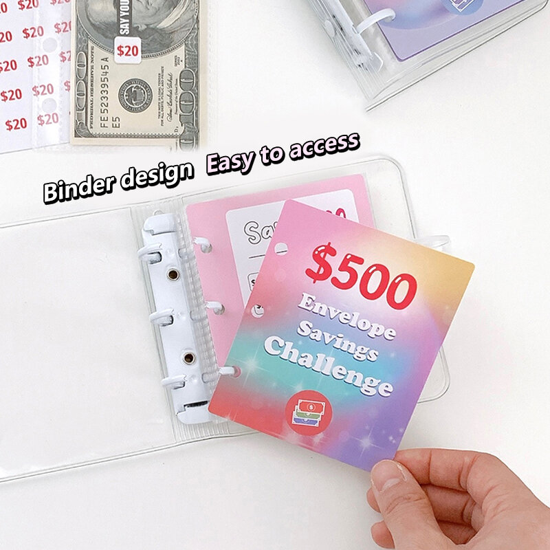 Envelope Savings Challenge Book Saving Money Binder Money Card Book Saving Loose-leaf Notebook Cash Budget Storage Book