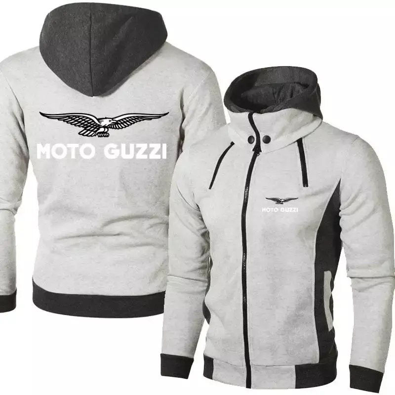 2023 New Spring Autumn Men's Moto Guzzi Logo Hoodies Outdoor Casual Male Jackets Warm High Quality Harajuku Sweatshirts
