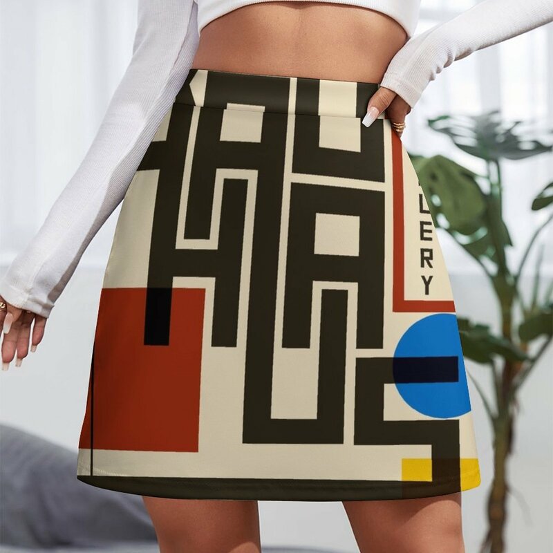 Minifalda para mujer, póster de Bauhaus, a la moda