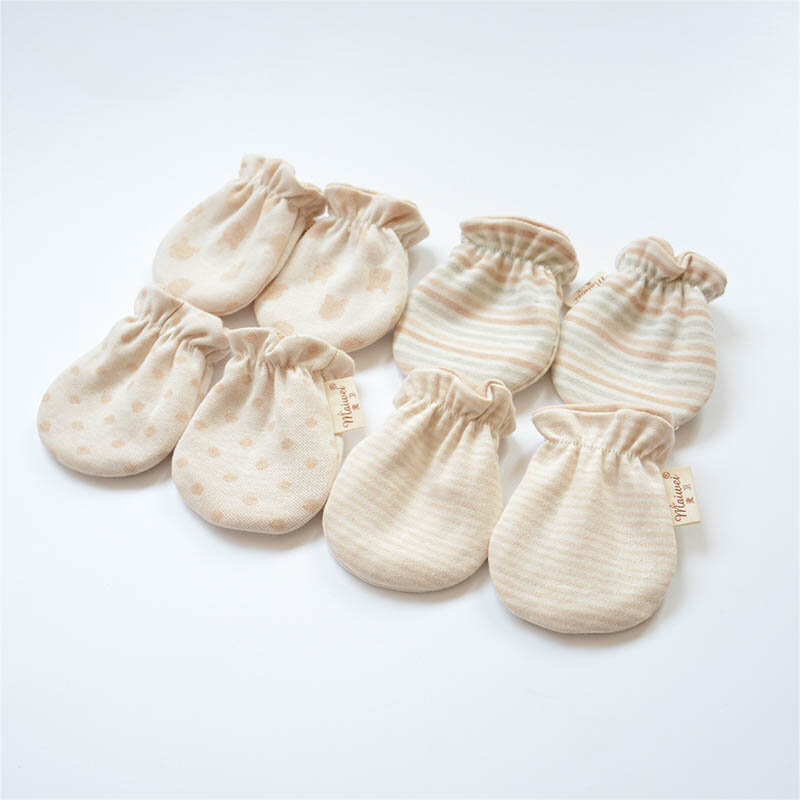 Bebê luvas de algodão anti riscar luvas do bebê recém-nascido proteção rosto bebê luvas luva infantil acessórios