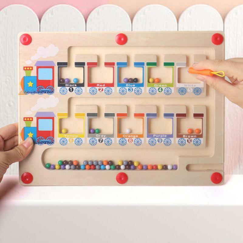 Magnetic Color And Number Maze Montessori Learning Education Toy Color Matching Learning Counting Puzzle Board for kids