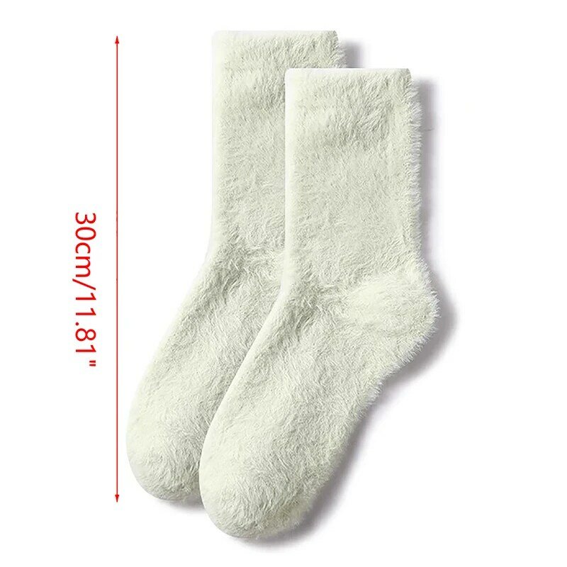Милые бархатные носки из норки для женщин и девушек на осень и зиму, эластичные утепленные носки из кораллового бархата, плюшевые носки для сна и пола