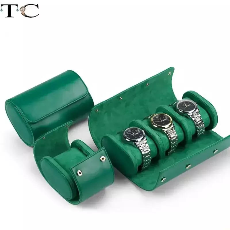 PLT1 kotak penyimpanan jam tangan serat mikro kulit Pu kualitas tinggi tas kedap debu mekanik