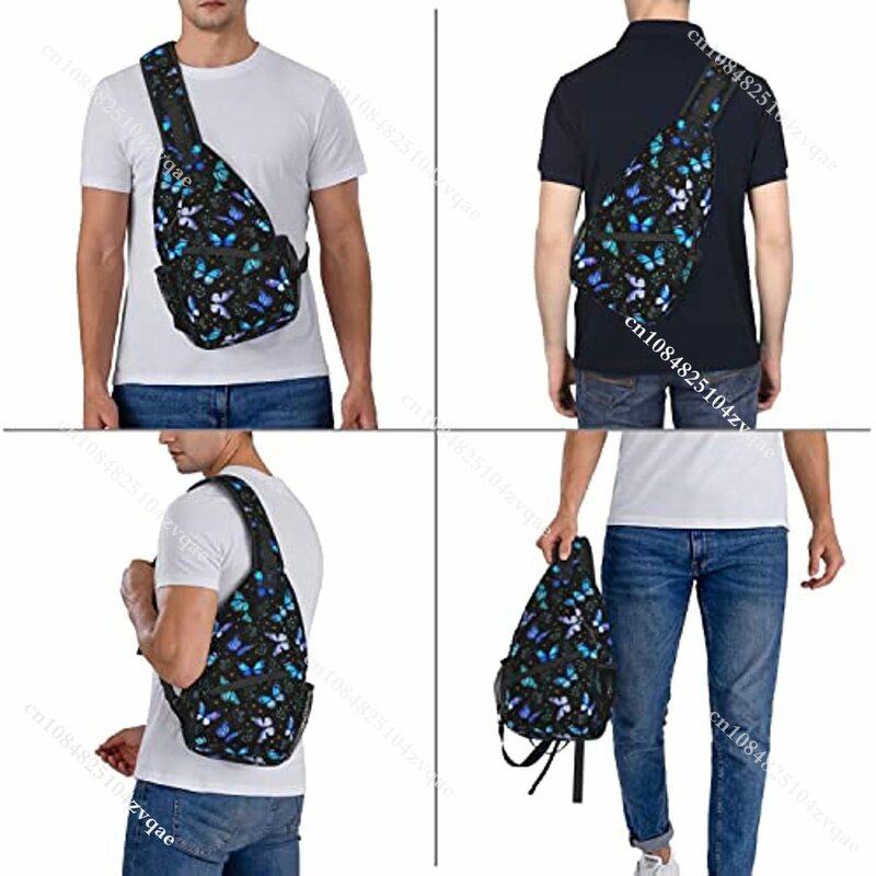 Сумка-слинг с бабочками, рюкзак кросс-боди для женщин и мужчин, дорожный походный ранец, нагрудная сумка на плечо